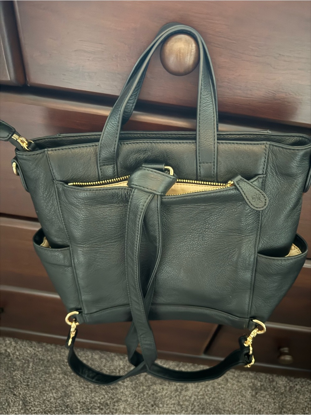 Lily Jade Brittany Leather Tote Bag with Tassel Accent - Picture 6 of 10